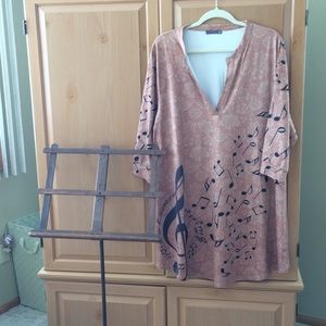 Music Note Motif Tunic Dress